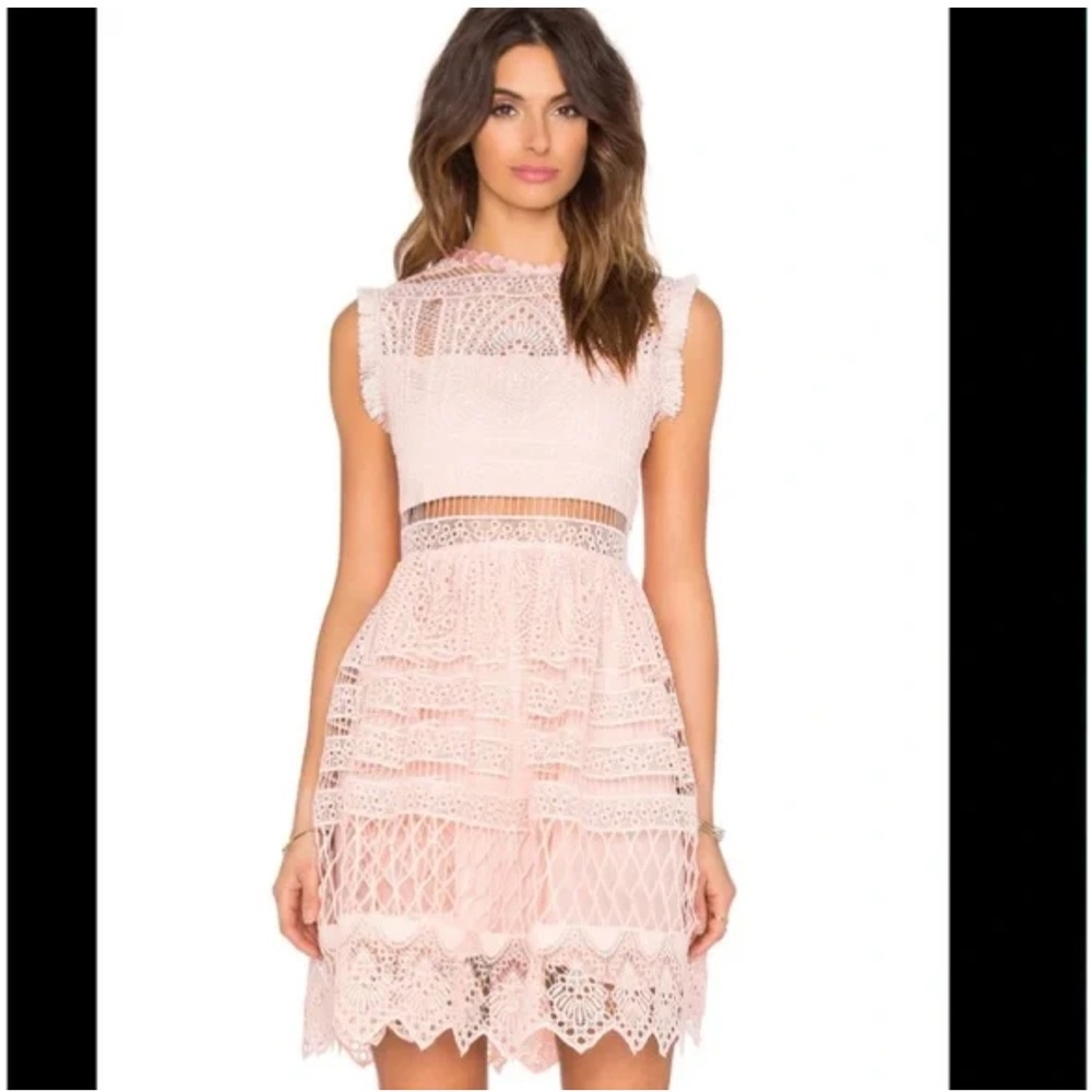 Alexis Sage A Line Lace Mini Dress
